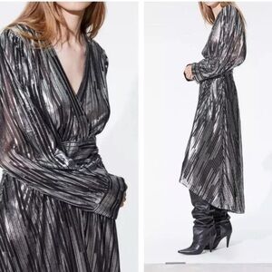 IRO Eureka Dress Metallic Silver Black